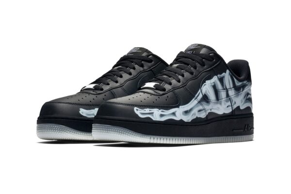 Nike Air Force 1 LV8 черные-скелет кожаные мужские (40-44)