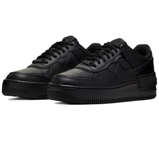 Nike Air Force 1 Shadow черные кожаные женские (35-39)