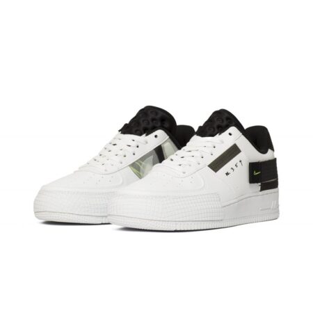 Nike Air Force 1 Type Low N. 354 черно-белые кожаные мужские (40-44)