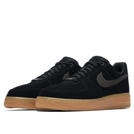 Nike Air Force 1 07 LV8 черные замшевые мужские (40-44)