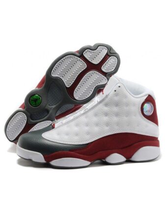 Nike Air Jordan 13 белые с бордовым кожаные мужские (42-44)