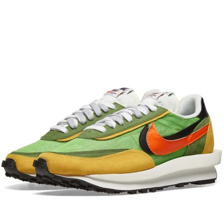 Nike Waffle Daybreak x Sacai зеленые-желто-оранжевые с сеткой мужские (40-44)