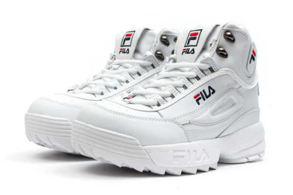 Зимние Fila Disruptor 2 с мехом белые кожаные женские (35-40)