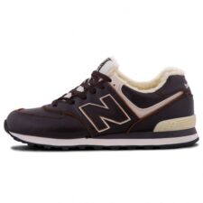 Зимние New Balance 574 с мехом коричневые (40-45)