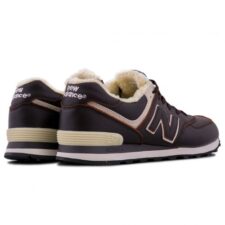 Зимние New Balance 574 с мехом коричневые (40-45)