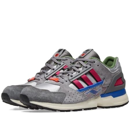 Adidas ZX 10000 серые с фиолетовым замша-сетка мужские (40-44)