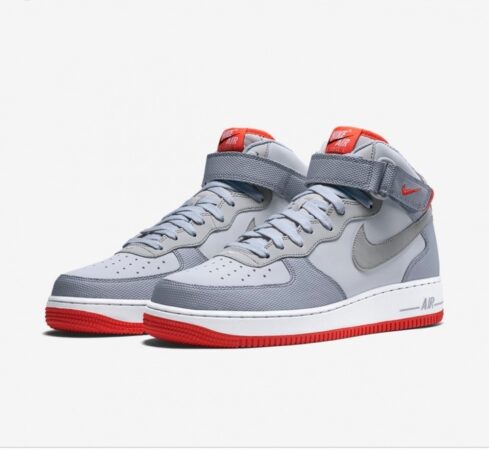 Nike Air Force 1 Mid 07 светло-серые кожаные мужские (40-44)