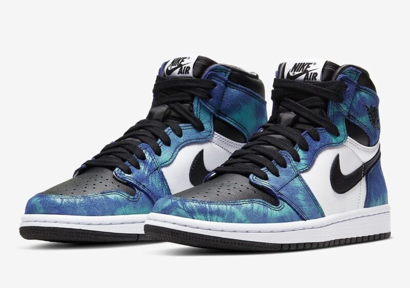 Nike Air Jordan 1 Retro High og Tie-Dye сине-бело-черные (35-44)