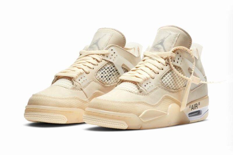 Nike Air Jordan 4 off White Sail бежевые (35-44)