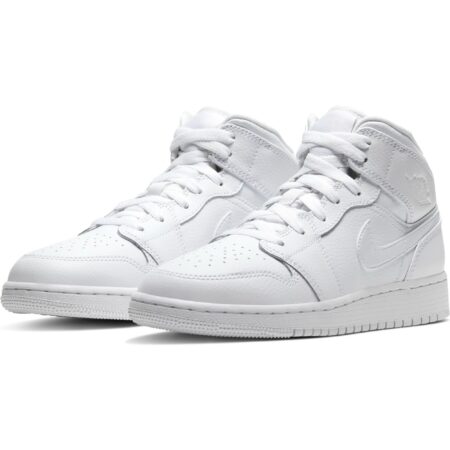 Зимние Nike Air Jordan 1 Retro High с мехом белые кожаные мужские-женские (36-45)