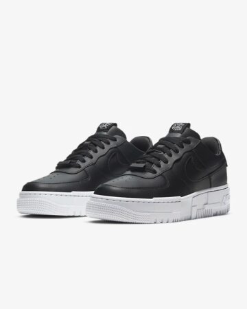 Nike Air Force 1 Low Pixel Triple черные кожаные мужские-женские (35-44)