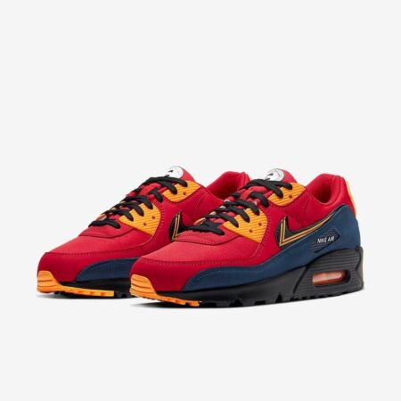 Nike Air Max 90 London красные с синим нубук мужские (40-44)