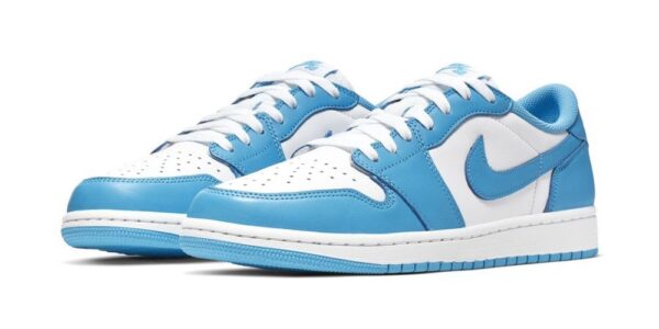 Nike Air Jordan 1 Low University Blue бело-голубые кожаные женские (35-39)