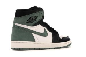 Nike Air Jordan 1 Retro High зеленые с белым и черным кожаные мужские (40-44)