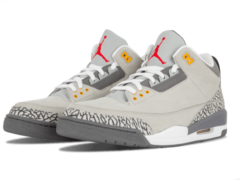 Nike Air Jordan 3 серые кожаные мужские (40-44)