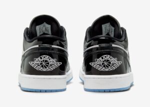 Nike Air Jordan 1 Low SE GS 'Concord' белые с черным кожаные лакированные мужские-женские (40-44)