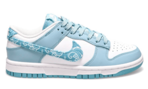 Nike Dunk Low Essential Blue Paisley голубые с белым кожаные женские (35-40)